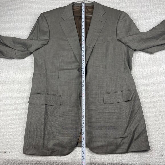 CANALI 1934 Grey / Brown Suit jacket 56L Blazer Woven Wool Made in Italy - Picture 11 of 16